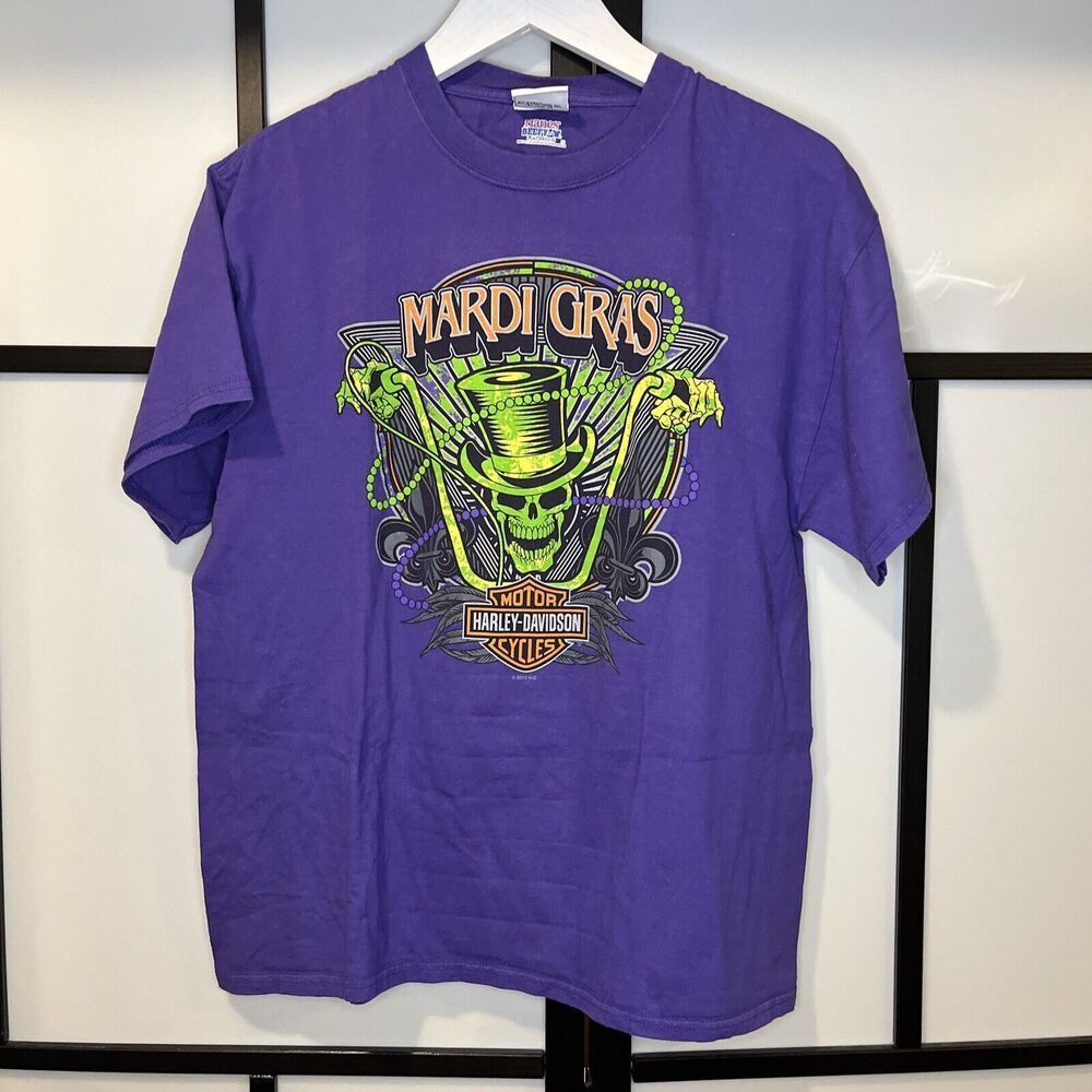 HARLEY DAVIDSON 2014 MARDI GRAS BOURBON STREET NEW ORLEANS, LA UNISEX SIZE L
